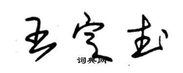 朱錫榮王定武草書個性簽名怎么寫