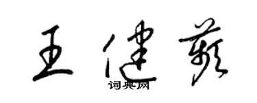 梁錦英王健苹草書個性簽名怎么寫