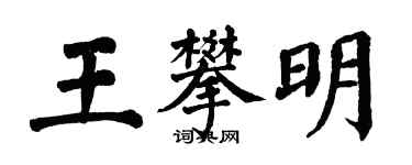 翁闓運王攀明楷書個性簽名怎么寫