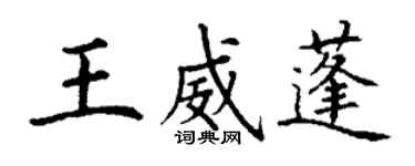 丁謙王威蓬楷書個性簽名怎么寫