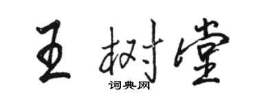 駱恆光王樹堂行書個性簽名怎么寫