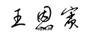 梁錦英王恩賓草書個性簽名怎么寫