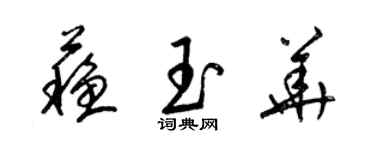 梁錦英蘇玉華草書個性簽名怎么寫