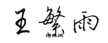 駱恆光王繁雨行書個性簽名怎么寫