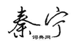 駱恆光秦寧行書個性簽名怎么寫