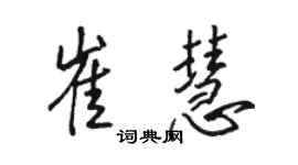 駱恆光崔慧行書個性簽名怎么寫