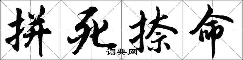 胡問遂拚死捺命行書怎么寫