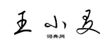 梁錦英王小友草書個性簽名怎么寫