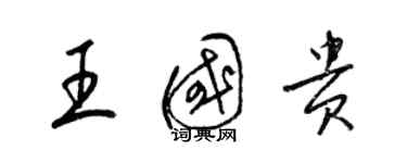 梁錦英王國貴草書個性簽名怎么寫