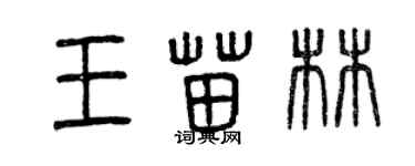 曾慶福王苗林篆書個性簽名怎么寫