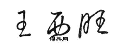 駱恆光王西旺草書個性簽名怎么寫