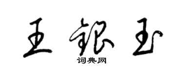 梁錦英王銀玉草書個性簽名怎么寫