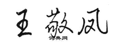 駱恆光王敬鳳行書個性簽名怎么寫