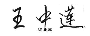 駱恆光王中蓮行書個性簽名怎么寫