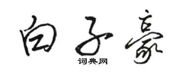 駱恆光白子豪行書個性簽名怎么寫