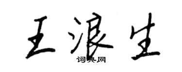 王正良王浪生行書個性簽名怎么寫