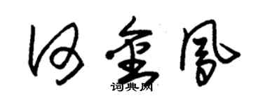 朱錫榮何金鳳草書個性簽名怎么寫