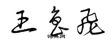 曾慶福王魯飛草書個性簽名怎么寫