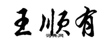 胡問遂王順有行書個性簽名怎么寫