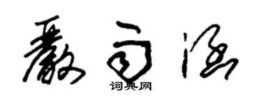 朱錫榮嚴雨涵草書個性簽名怎么寫