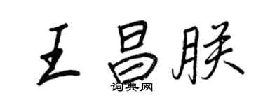 王正良王昌朕行書個性簽名怎么寫