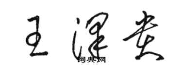 駱恆光王澤貴草書個性簽名怎么寫