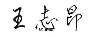 駱恆光王志昂行書個性簽名怎么寫