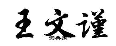 胡問遂王文謹行書個性簽名怎么寫