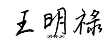 王正良王明祿行書個性簽名怎么寫