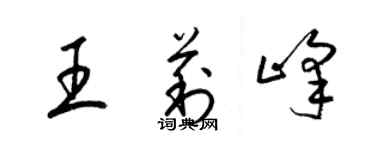 梁錦英王莉峰草書個性簽名怎么寫