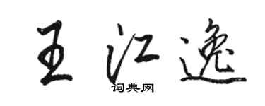 駱恆光王江逸行書個性簽名怎么寫
