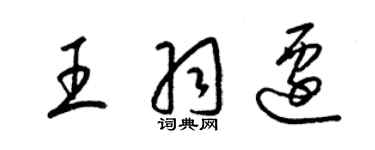 梁錦英王羽遷草書個性簽名怎么寫