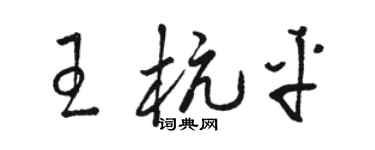 駱恆光王杭平草書個性簽名怎么寫