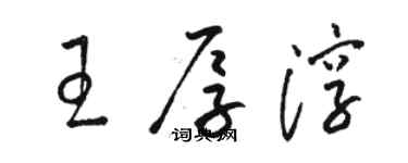 駱恆光王厚淳草書個性簽名怎么寫