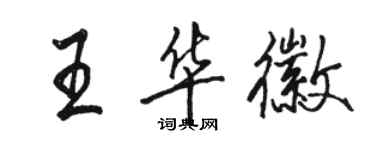 駱恆光王華徽行書個性簽名怎么寫