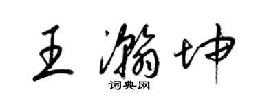 梁錦英王瀚坤草書個性簽名怎么寫