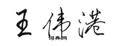 駱恆光王偉港行書個性簽名怎么寫