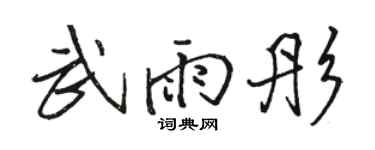 駱恆光武雨彤行書個性簽名怎么寫