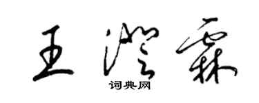 梁錦英王澄霖草書個性簽名怎么寫