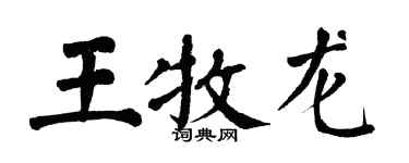 翁闓運王牧龍楷書個性簽名怎么寫