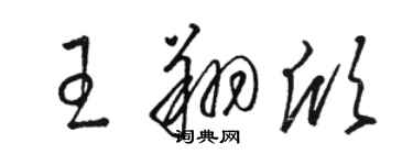 駱恆光王翔欣草書個性簽名怎么寫