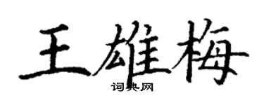 丁謙王雄梅楷書個性簽名怎么寫