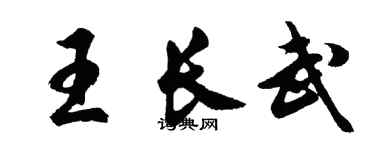 胡問遂王長武行書個性簽名怎么寫