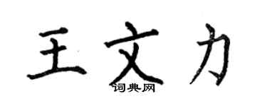 何伯昌王文力楷書個性簽名怎么寫