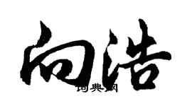 胡問遂向浩行書個性簽名怎么寫