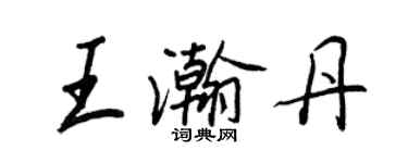 王正良王瀚丹行書個性簽名怎么寫