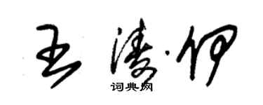 朱錫榮王濤伊草書個性簽名怎么寫