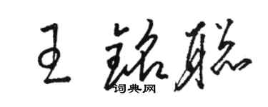 駱恆光王銘聰草書個性簽名怎么寫