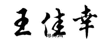 胡問遂王佳幸行書個性簽名怎么寫