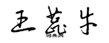 曾慶福王蕊牛草書個性簽名怎么寫